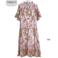 ราคา ชุดคลุมท้อง ชุดเดรสคลุมท้องแฟชั่น สาวอวบใส่ได้ ผ้าชีฟองอัดพลีท (19270557130)