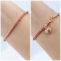 ราคา สร้อยข้อมือสีพิงค์โกลด์น่ารักๆ สร้อยข้อมือ2สลึง สร้อยข้อมือชุบนาค N40 สร้อยข้อมือนาคไมครอน (17363088090)