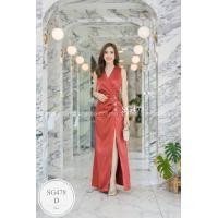 ราคา ML478 ชุดออกงาน เดรสยาวผ่าหน้า แต่งอะไหล่สีเงิน หรูหรา งานสวยเป้ะ ผ้าซาร่าเงา เนื้อผ้า ซาร่าเงา ขนาดฟรีไซส์ รอบอก 32 36 รอบเอว 25 29 สะโพก 36 40 ยาว 57 สี แดงไวน์ นู้ด เทา ชมพู เขียวมิ้นท์ น้ำตาล ส้มอ