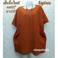 ราคา เสื้อคนอ้วน คอกลมอก60 ยืด68 น้ำหนัก90 120ก กใส่ ผ้ามูนเวฟ เสื้อยืดคอกลมไซส์ใหญ่บิ๊กไซส์ (13642397069)