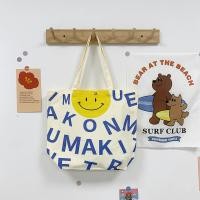 ราคา Bring 2 Home กระเป๋า ผ้าแคนวาสแฟชั่นสุดฮิต พิมพ์ลาย smiley กระเป๋าผ้าแฟชั่น สไตล์เกาหลี กระเป๋าสะพายไหล่ ใบใหญ่ ไม่มีซิป (19098587661)