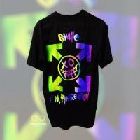 ราคา เสื้อยืดแขนสั้น เสื้อOff white smile 100 cotton สีสดไทเทเต็มหลังไม่สะท้อนแสง ลายไม่เหมือนใคร พร้อมส่ง ชาย หญิง (20583360282)