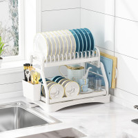 ราคา ชั้นคว่ำจาน 2ชั้น ชั้นวางจาน ชั้นคว่ำจาน ที่คว่ำจาน ชั้นวางจานสแตนเลส ที่คว่ำชามจาน ชั้นวางจานชาม ชั้นคว่ำแก้ว ที่คว่ำแก้ว ที่คว่ำขวดนม ชั้นวางจาน 2 ชั้น Kitchen Sink Dish Rack ชั้นวางของในครัว มีเก็บ
