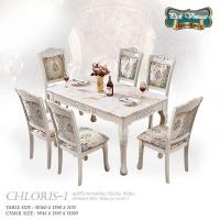 ราคา CHLORIS I ชุดโต๊ะอาหารท็อปหิน สไตล์หลุยส์ 6ที่นั่ง 160ซม รุ่น คลอริส 1 (16680934393)
