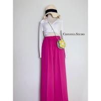 ราคา กางเกงวอมขายาวผู้หญิง กางเกงขายาวตีเกล็ดหน้า (19846717624)