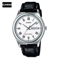 ราคา Velashop นาฬิกาข้อมือผู้ชาย Casio Standard สีดำ หน้าดำ สายหนัง รุ่น MTP V006L 1BUDF MTP V006L 1B MTP V006L (15104600028)