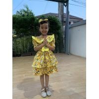 ราคา ชุดลายดอกเด็ก ลายดอกสงกรานต์ ชุดลายดอกสวยๆ ชุดไทยย้อนยุค ชุดไทย B741 (18293279040)