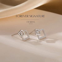 ราคา ESCOBAL ต่างหูเงินแท้ Forever signature จี้เพชร Moissanite ต่างหูเพชร ต่างหูแฟชั่น ตุ้มหูเงินแท้ ต่างหูเกาหลี ตุ้มหูเพชรรูปสีเหลี่ยม (21066218395)