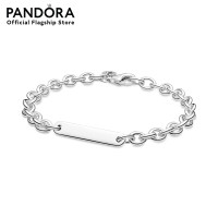 ราคา Pandora Silver Sterling silver link bracelet with engravable bar เครื่องประดับ สร้อยข้อมือ สร้อยข้อมือเงิน สร้อยแพนดอร่า แพนดอร่า (9500031358)