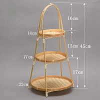 ราคา จานตะกร้าไม้ไผ่สาน แบบ 2 ชั้น สำหรับใส่ขนม ใส่ผลไม้ ใส่อาหาร งาน ไม่ไผ่แฮนด์เมด ฺ By Nakorn Otop (20724184772)