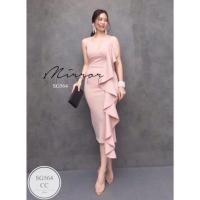 ราคา MF564 เดรสสายเดี่ยวระบายหน้า ชุดออกงาน เรียบหรูดูแพง ใส่เข้ารูปทรงสาย งานผ้าซ่าร่าเนื้องเงา อก 32 36 เอว24 29 สะโพก34 38 ยาว38 สี ชมพู ฟ้า ชมพูเข้ม น้ำตาลทอง เขียว แดงเลือดหมู กรมท่า ชุดราตรี ชุดออกงา