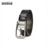 ราคา DAPPER เข็มขัดหนังแท้ Reversible Pin Buckle ใส่ได้ 2 ด้าน สีดำ น้ำตาล (20612793487)