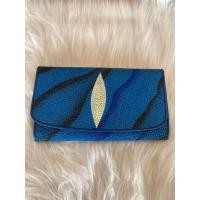 ราคา กระเป๋าหนังปลากระเบนแท้สีน้ำเงิน (20758534334)