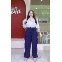 ราคา คาโก้แทบ กางเกงคาโก้ขายาว มีแถบ ผ้าวูลเวฟ สำหรับสาววบ ใส่สวยผ้านุ่ม (20892206169)