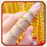ราคา แหวนอิตาลีแท้ 18k 96 2 ทองบริสุทธิ์ผู้หญิงรอบ Moissanite เครื่องประดับแต่งงานทอง แท้ หลุด จำนำ (21053397230)
