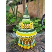 ราคา พานธูปเทียนแพ พานสักการะสีเหลือง ขนาด 8 นิ้ว (12362426838)