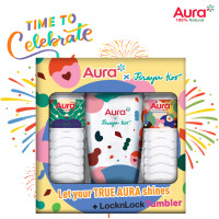 ราคา ส่งกทม และปริมณฑลเท่านั้น AURA X JIRAYU KOO น้ำแร่ธรรมชาติ 100 0 5 ลิตร GIFT SET (20971289667)