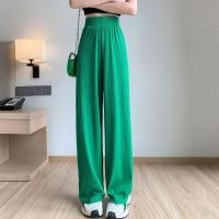 ราคา IEF กางเกงผู้หญิงผ้าไหมน้ำแข็งกางเกงขาม้าเอวสูงชีฟองบางหลวมกางเกงลำลองตรง (20758655453)