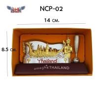 ราคา ที่วางนามบัตร ที่เสียบปากกา 2 in 1 ฐานแท่นวางไม้ ของที่ระลึก ของฝาก ลายไทย (20844326638)