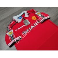 ราคา RETRO เสื้อฟุตบอลย้อนยุค แมนยู Home เหย้า คอซิป 1998 2000 พร้อมอาร์มพรีเมียร์ลีค (20866675267)