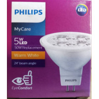ราคา PHILIPS หลอดMR16 ฮาโลเจนแอลอีดี LED 12V 5W 24D GU5 3 แสงส้ม 2700K รุ่น MYCARE ฟิลลิป์ หลอด 12V 5วัตต์ ขั้วเสียบ (10333080777)