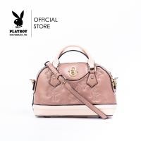 ราคา Playboy กระเป๋าสะพายข้างผู้หญิง ลิขสิทธิ์แท้รุ่น ST B234PB546 ดีไซน์ปั๊มจมทรงโดมแต่งอะไหล่วงรี มี 2 สี สีดำและสีชมพู (21061088408)