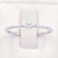 ราคา Lucky Gems แหวน ชู บ่าข้าง เล็ก เงินแท้92 5 เพชร CZ เกรด Premium เล่นไฟดี ชุบทองคำขาว LKM786 (17939891442)