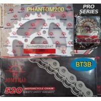 ราคา โซ่สเตอร์ PHANTOM 200 หน้า14T หลัง41T โซ่ดำข้อหนาJOMTHAI 520 (9281285019)