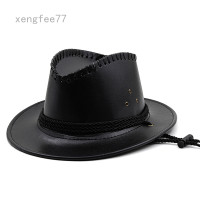 ราคา หมวกคาวบอยสำหรับผู้ชายผู้หญิงหมวกถังหนัง PU แบบตะวันตกหมวกคาวบอย (13997422643)