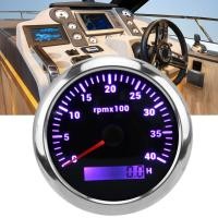 ราคา เครื่องวัดความเร็วรอบเรือเกจวัดความเร็วสูงกันน้ำ IP67ขนาด85มม พร้อมไฟแบ็คไลท์7สีสำหรับ RV สำหรับ Yachts สีดำ (11623695102)