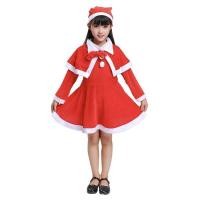 ราคา ชุดแซนตี้เด็ก แขนยาว ผ้าคลุม หมวก เดรสกระโปรงแขนยาว ชุดแฟนซีมินิเดรสเด็ก แซนตี้เด็กผู้หญิง X mas (20710638497)