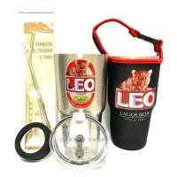 ราคา GF แก้วเยติ เก็บอุณหภูมิ ร้อน เย็น ลาย LEO Beer เบียร์ลีโอ ฟรี ถุงใส่แก้ว หลอดแสตนเลสพร้อมแปรงล้าง ยางรองแก้ว คละสี (1336730410)