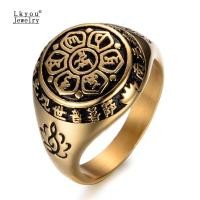 ราคา Lkyou วินเทจพระพุทธรูปtotemsโลตัสภาษาสันสกฤตโอนโชคดีแหวนเครื่องรางเครื่องประดับ (1150360439)