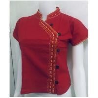 ราคา เสื้อคอจีนป้ายหน้า เสื้อผ้าฝ้ายพื้นเมือง ผ้าพื้นเมือง งานปักมือ จากเชียงใหม่ (20883956508)