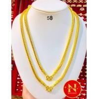 ราคา สร้อยคอสี่เสาน้ำหนัก5บาท มี2ความยาว 20นิ้ว 26นิ้ว ทองชุบ ทองหุ้ม สวยเสมือนจริง นพคุณห้างทอง (19552629401)