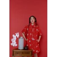 ราคา SHANTOU DRESS เดรสโปโลหูยาว ลายผ้าน้องหมาเชิดสิงโต จัดส่งiรอบ 23 25 ม ค (21001645474)