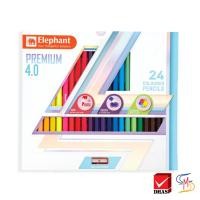 ราคา Elephant ตราช้าง สีไม้ ดินสอสีไม้ แท่งยาว พรีเมี่ยม 4 0 12 สี 24 สี 36 สี 48 สี จำนวน 1 กล่อง (20711062424)