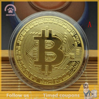 ราคา SHZTGM เหรียญทอง Bitcoin ที่ระลึกรอบสะสมเหรียญบิตเหรียญเงินชุบเหรียญ (20881026081)