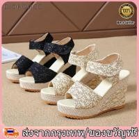 ราคา H33 รองเท้าส้นเตารีด รองเท้าส้นสูงแฟชั่นสำหรับผู้หญิง ดีไซน์หรูหรา ส้นหนา 4 นิ้ว มี 2 สี (16528058275)