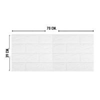 ราคา วอลเปเปอร์ติดผนัง 3 มิติ ขนาด 39x70 cm ลายกำแพงอิฐสีขาว มีกาวในตัว (19539416317)