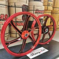 ราคา ล้อแม็ก เวฟ110i W110i W125iปลาวาฬ 6ก้าน ทูโทน 1 40x17 หน้าดิสหลังดั้ม แถมลูกปืน บูชกลางล้อ ขายเป็นคู่ สีแดง (16820990818)