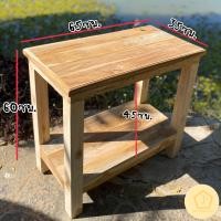 ราคา โต๊ะไม้สักแท้ โต๊ะวางของ2ชั้น งานไม้หนาวางตู้ปลาได้ (18837088013)