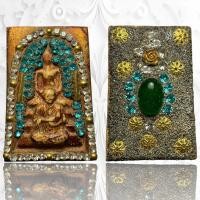 ราคา E32 พระสมเด็จพิมพ์พุฒซ้อนสมเด็จโต ข้างตะกรุด กรุวังหน้า 2411 หลังเม็ดหยก ดอกพิกุลทอง ประดับพลอยสีฟ้า ผงแร่ เม็ดทอง (20685682528)