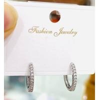 ราคา ราคา1คู่ ห่วงเพชรรัสเซียทรงหนามเตยขนาด 2x12mm วัสดุโรเดียมหุ้มทองคำขาวใส่ติดหูสวยเพชรรัสเซียแบบฝังไม่หลุดง่าย (20579140114)