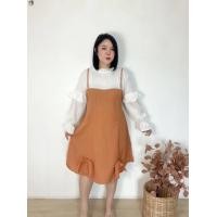 ราคา 598 Yชุดเดรสสาวอวบอ้วน ชุดทำงานสาวอวบแขนยาวรุ่นสายเอี๊ยม (19488376411)