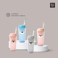 ราคา Moshi Moshi แก้วน้ำ2ชั้น พร้อมหลอด มีจุกปิด ลายน่ารัก คละลาย (19764613837)