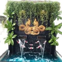 ราคา ม่านน้ำตก พญานาคสีทอง ปลาคราฟเซรามิค (13758041109)