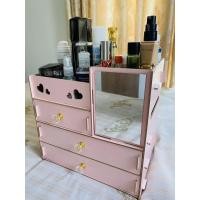 ราคา สินค้าพร้อมส่ง ชั้นวางเครื่องสำอางค์ 4ชั้น อุปกรณ์แต่งหน้าและบำรุงผิวหน้า กล่องเก็บของมีลิ้นชักมีช่องใส่กระดาษทิชชู่ (18231406826)