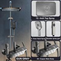 ราคา ชุดฝักบัวครบชุด ชุดฝักบัว ปุ่มควบคุมคีย์เปียโน จอแสดงผลดิจิตอล 4 ฟังก์ชั่นห้องน้ำฝักบัวอาบน้ำชุดคอมโบ ก๊อกน้ำทองเหลือง ด้วย 3 โหมดอาบน้ำมือ ชุดฝักบัวอาบน้ำที่ติดผนัง (21023853915)