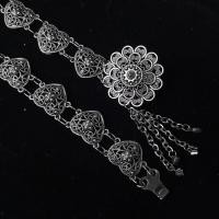 ราคา Vintage jewelry antique jewelry set Isaan flower belt Lanna Thai series antique silver gold buckle (20952826616)